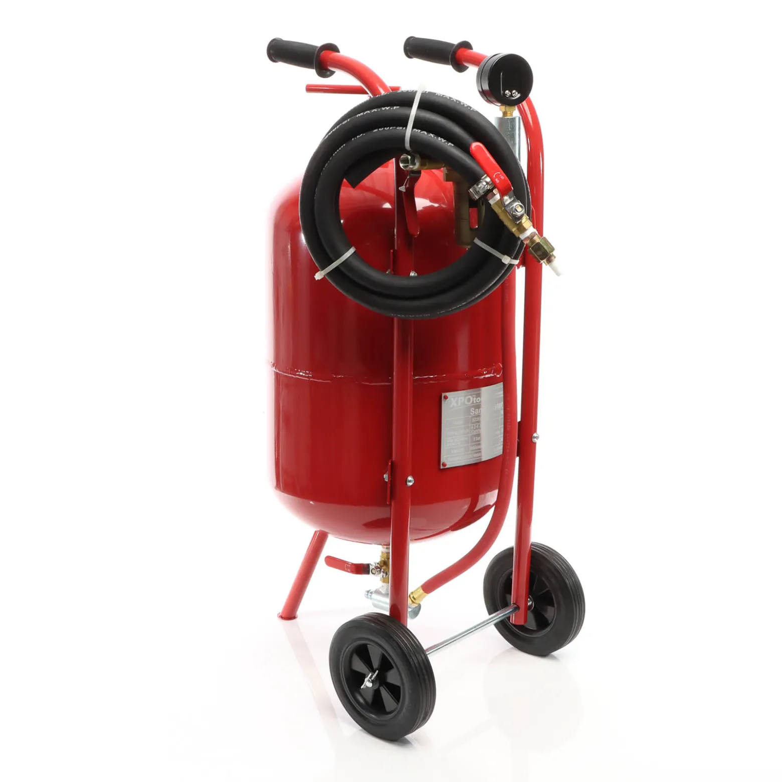 XPOtool Mobiles Sandstrahlgerät 38 L, Druckluft Sandstrahler mit Zubehör, zum Rost Entfernen und Farbe Entfernen, Sandstrahlanlage Strahlgerät