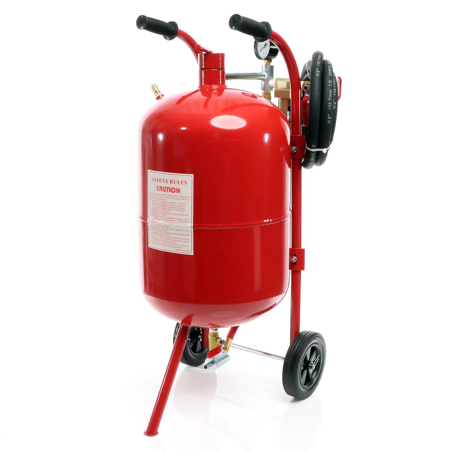 XPOtool Mobiles Sandstrahlgerät 38 L, Druckluft Sandstrahler mit Zubehör, zum Rost Entfernen und Farbe Entfernen, Sandstrahlanlage Strahlgerät