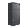 XPOtool Paketkasten Anthrazit 470 x 220 x 870 mm, Paketbox Zuhause, private Paketannahme passend für Pakete und Päckchen, Wandbriefkasten Stahl