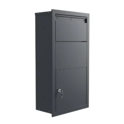 XPOtool Paketkasten Anthrazit 470 x 220 x 870 mm, Paketbox Zuhause, private Paketannahme passend für Pakete und Päckchen, Wandbriefkasten Stahl
