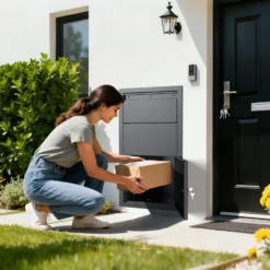 XPOtool Paketkasten Anthrazit 470 x 220 x 870 mm, Paketbox Zuhause, private Paketannahme passend für Pakete und Päckchen, Wandbriefkasten Stahl