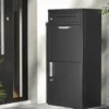 XPOtool Paketkasten Schwarz 500 x 370 x 1120 mm, Paketbox Zuhause, private Paketannahme passend für Pakete und Päckchen, Standbriefkasten Stahl