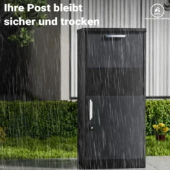 XPOtool Paketkasten Schwarz 500 x 375 x 1150 mm, Paketbox Zuhause, private Paketannahme passend für Pakete und Päckchen, Standbriefkasten Stahl