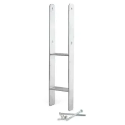 XPOtool Pfostenträger feuerverzinkt 71 x 600mm, H-Anker aus Carbonstahl, Pfostenanker mit Bohrlöchern M10 x 90, Pfostenschuh mit 2 Verstrebungen
