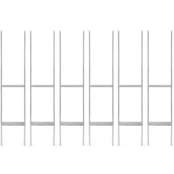 XPOtool Pfostenträger feuerverzinkt 6 Stück 91 x 600 mm, H-Anker aus Carbonstahl, Pfostenanker mit Bohrlöchern M10 x 110, Pfostenschuh mit 2 Verstrebungen