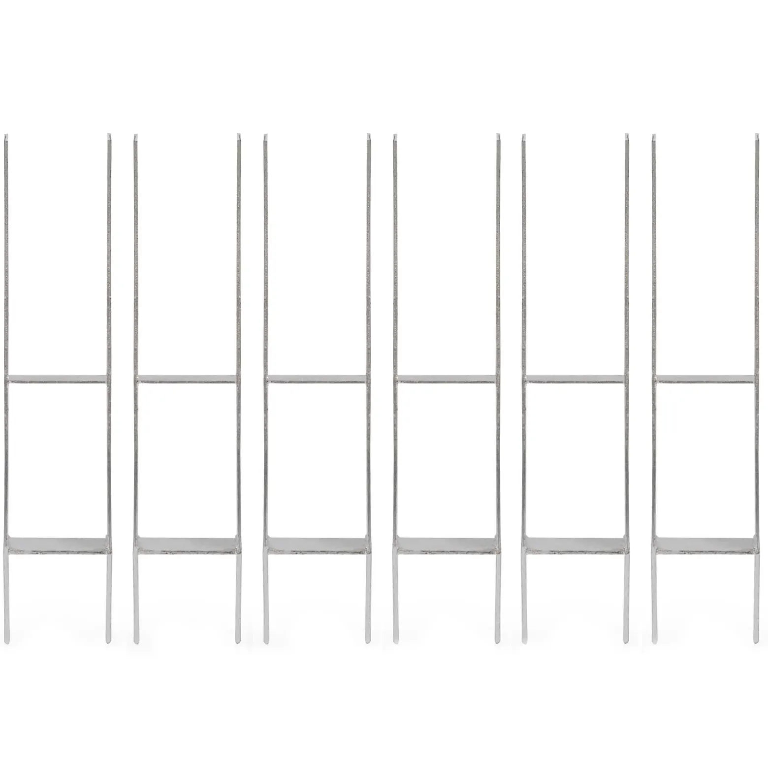 XPOtool Pfostenträger feuerverzinkt 6 Stück 71 x 600mm, H-Anker aus Carbonstahl, Pfostenanker mit Bohrlöchern M10 x 90, Pfostenschuh mit 2 Verstrebungen