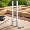 XPOtool Pfostenträger feuerverzinkt 101 x 600mm 4 Stück, H-Anker aus Carbonstahl, Pfostenanker mit Bohrlöchern M10 x 130, Pfostenschuh mit 2 Verstrebungen