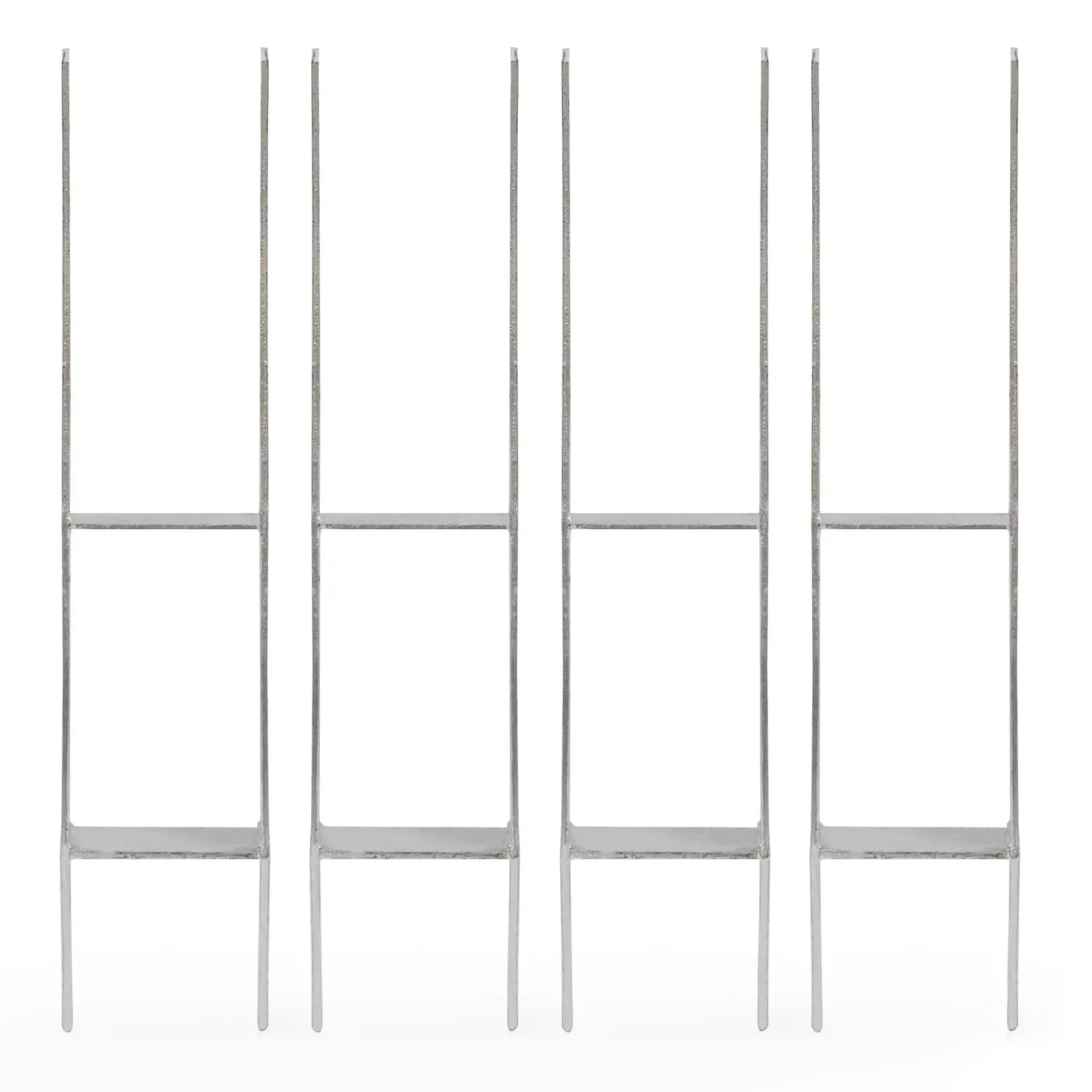 XPOtool Pfostenträger feuerverzinkt 101 x 600mm 4 Stück, H-Anker aus Carbonstahl, Pfostenanker mit Bohrlöchern M10 x 130, Pfostenschuh mit 2 Verstrebungen