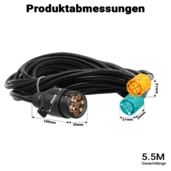XPOtool 7 Pin Anhänger 5 m Kabel 7-poliges Anhängerkabel für Rückleuchten bei Anhänger und Wohnwagen