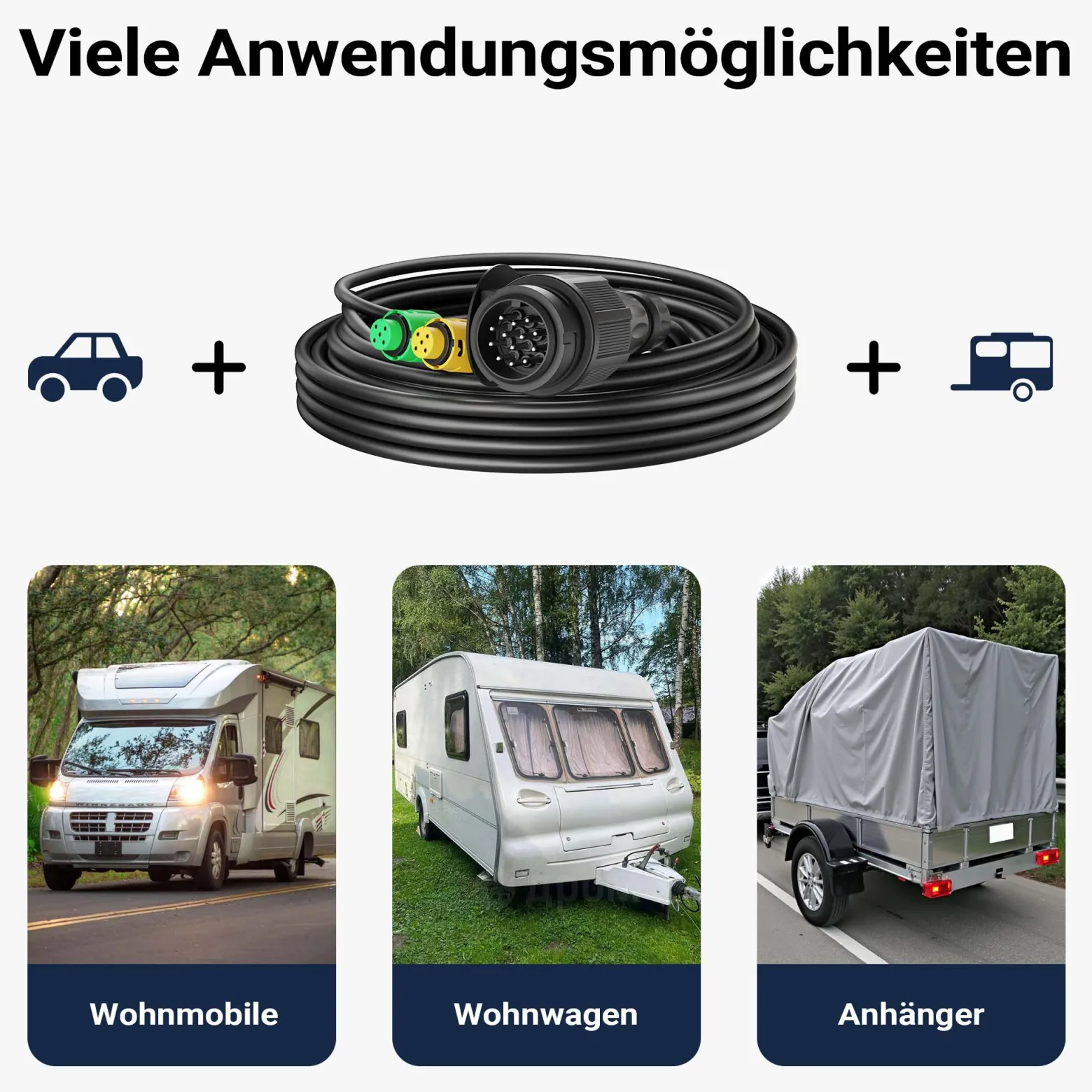 XPOtool 13 Pin Anhänger 5 m Kabel 13-poliges Anhängerkabel für Rückleuchten bei Anhänger und Wohnwagen