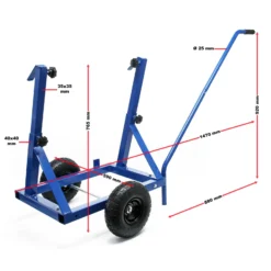 XPOtool Plattenkarren bis 200 kg höhenverstellbar, 2 Luftreifen, Stahl Plattenwagen zum Transport großflächiger Platten u. v. m.