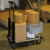 XPOtool Plattformwagen bis 150 kg 710x410 mm, Transportkarre klappbar mit Vollgummireifen, Bremse und Ladefläche ausziehbar, Transportwagen