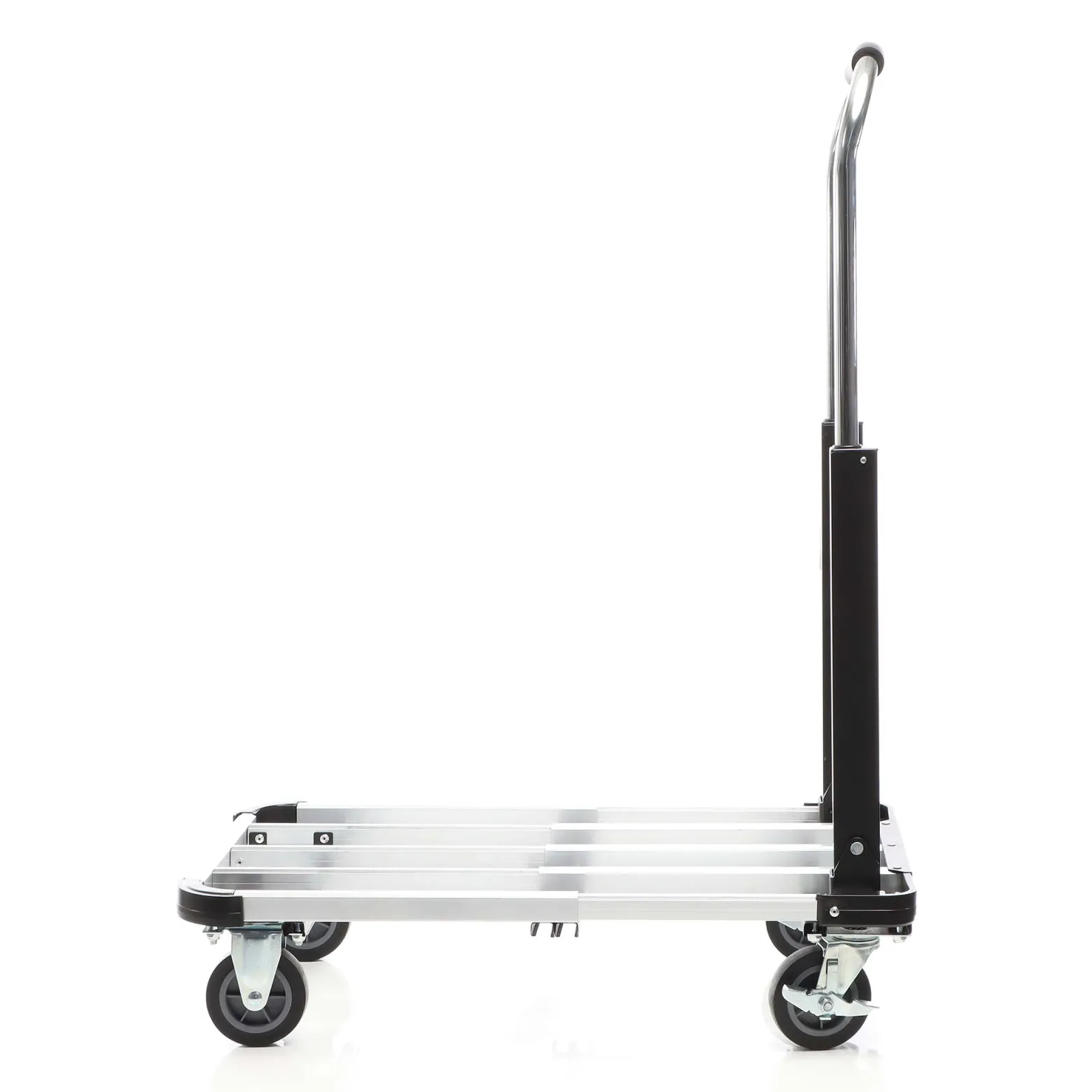 XPOtool Plattformwagen bis 150 kg 710x410 mm, Transportkarre klappbar mit Vollgummireifen, Bremse und Ladefläche ausziehbar, Transportwagen