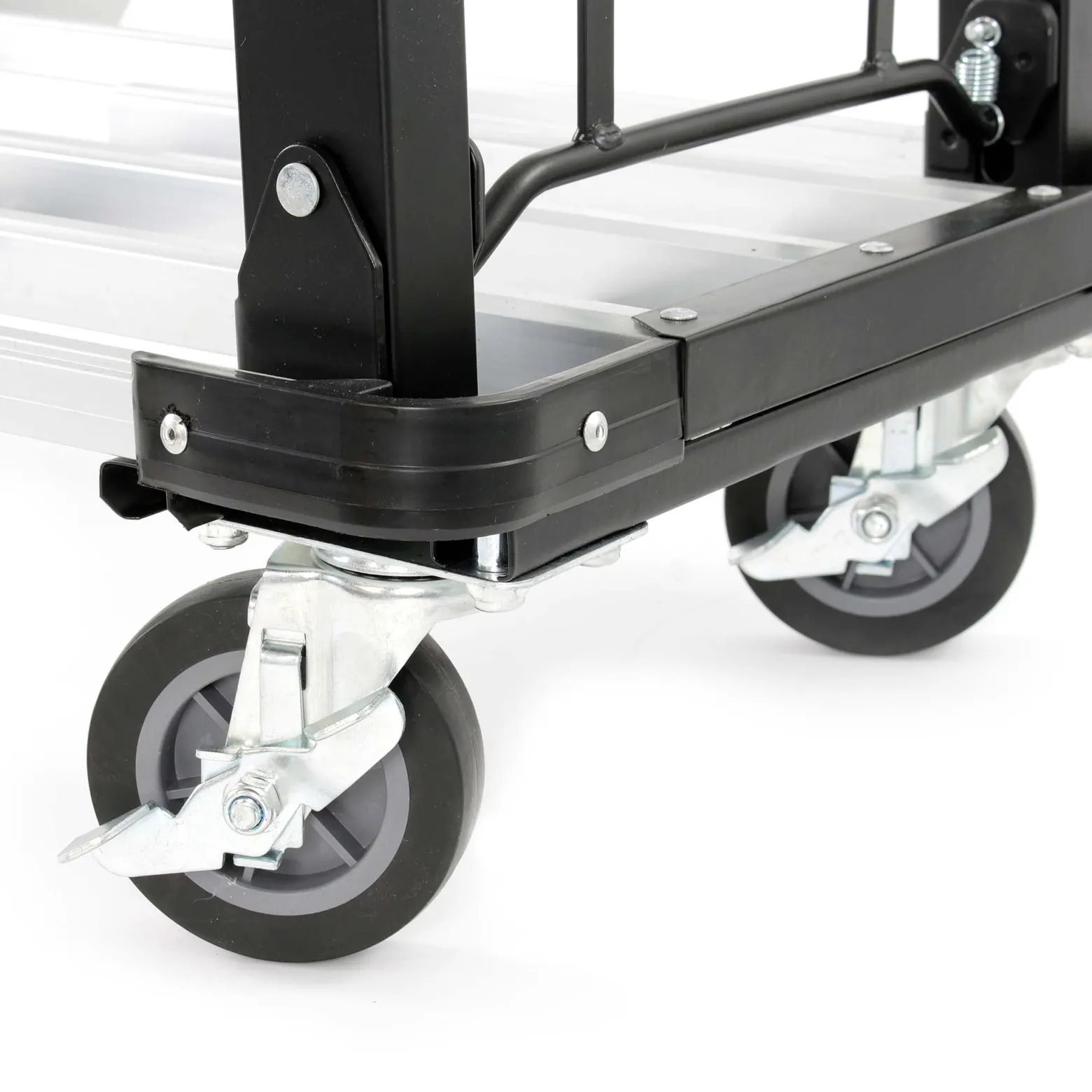 XPOtool Plattformwagen bis 150 kg 710x410 mm, Transportkarre klappbar mit Vollgummireifen, Bremse und Ladefläche ausziehbar, Transportwagen
