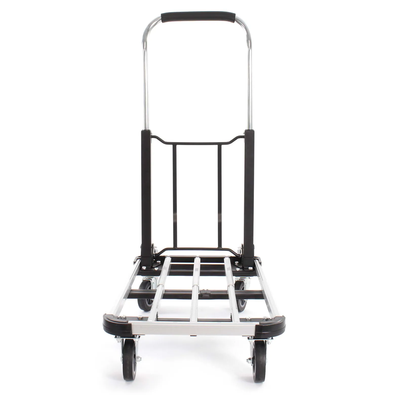 XPOtool Plattformwagen bis 150 kg 710x410 mm, Transportkarre klappbar mit Vollgummireifen, Bremse und Ladefläche ausziehbar, Transportwagen