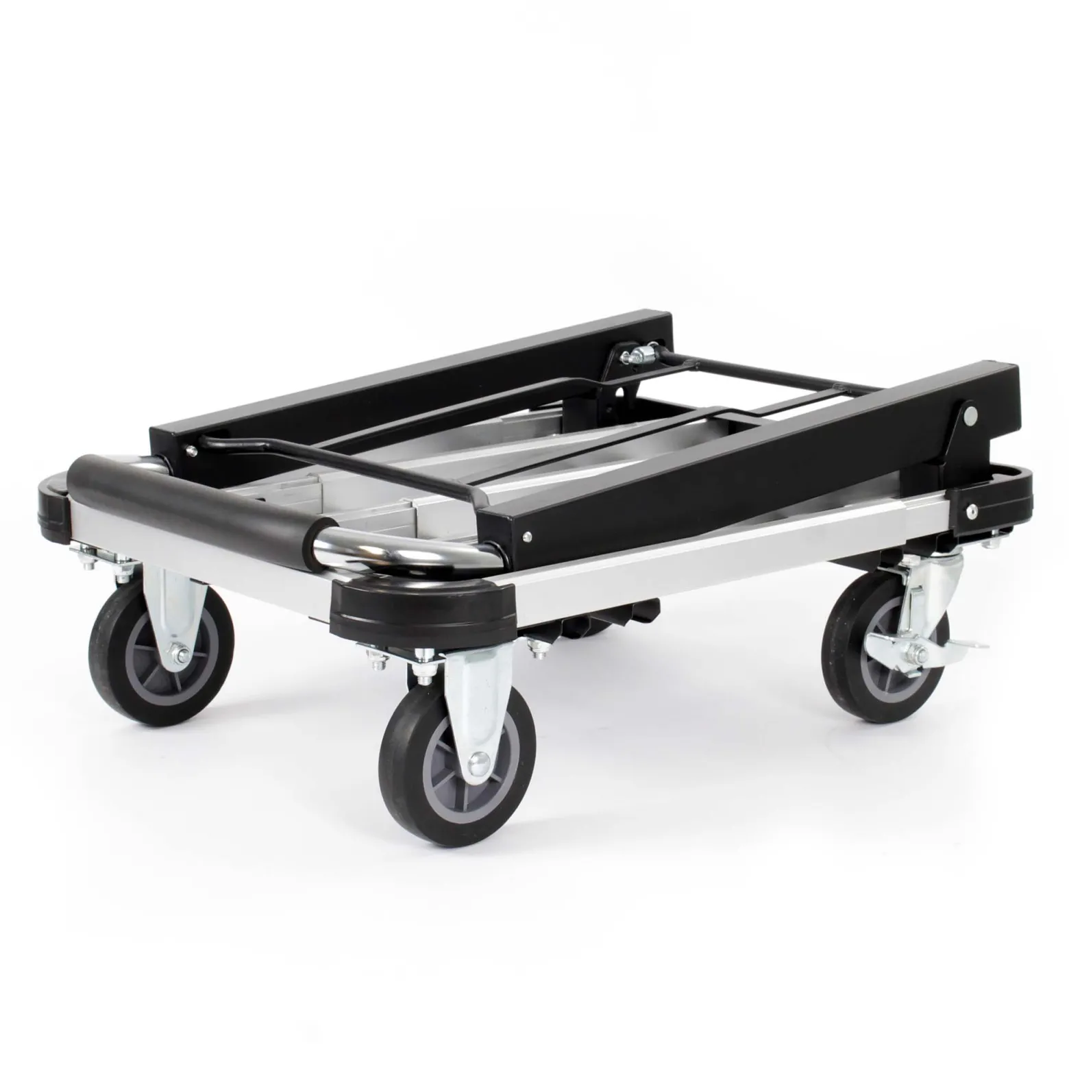 XPOtool Plattformwagen bis 150 kg 710x410 mm, Transportkarre klappbar mit Vollgummireifen, Bremse und Ladefläche ausziehbar, Transportwagen