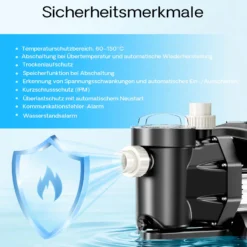 XPOtool Poolpumpe mit variabler Drehzahl 750W Schwimmbadpumpe 21000l/h Umwälzpumpe 17m Förderhöhe