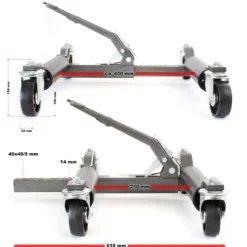 XPOtool Rangierheber 2er Set bis je 566 kg Wagenheber bis 30 cm Reifenbreite Rangierhilfe mit Rollen