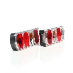XPOtool Rückleuchten 2er RFS-Tüllenanschluss T.2, Anhänger Beleuchtung 223 x 101 x 53 mm, Anhänger Rückleuchten E4 geprüft