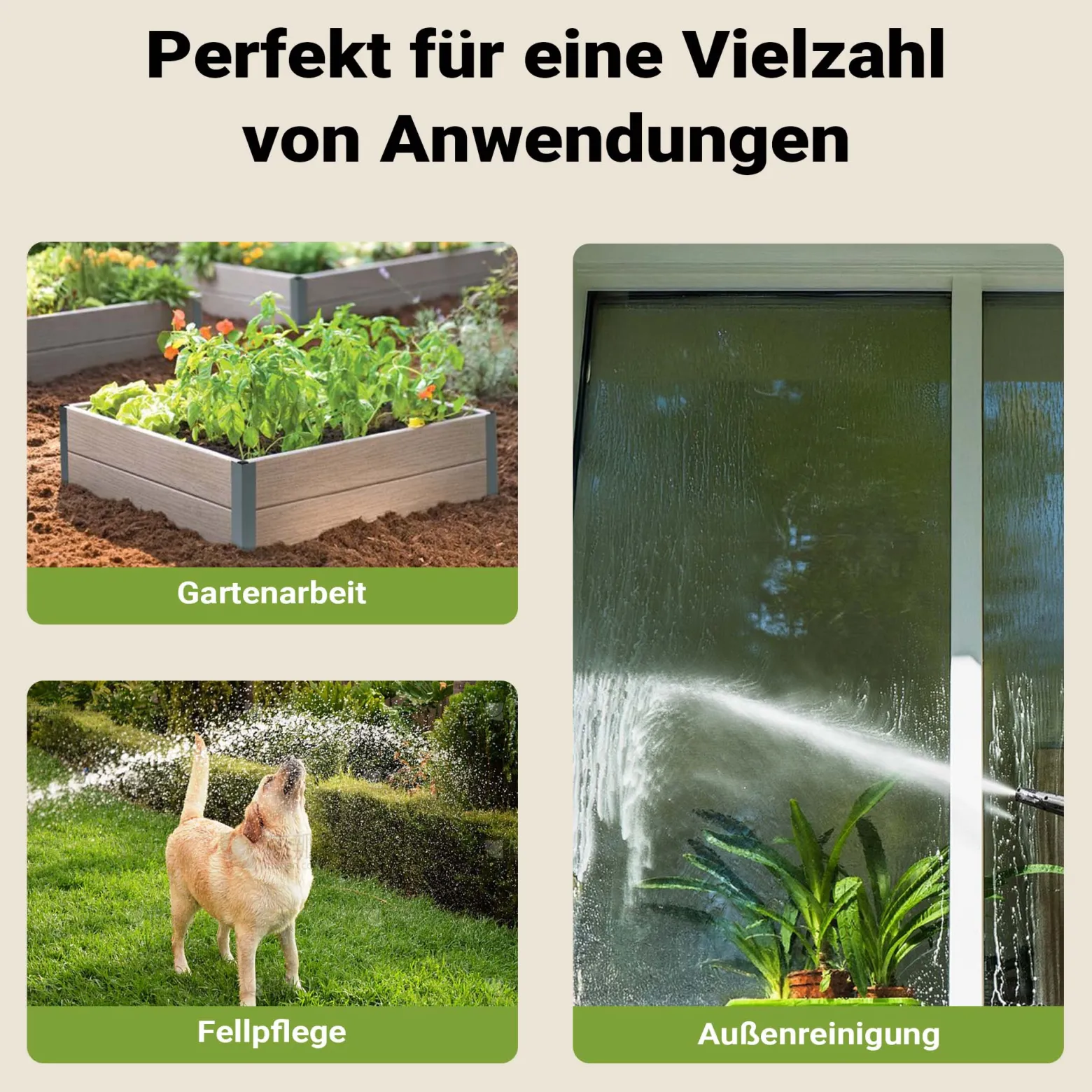 XPOtool Schlauchtrommel, Wand Schlauchbox mit Aufroll-Automatik und 15m Wasserschlauch, Gartenbewässerung