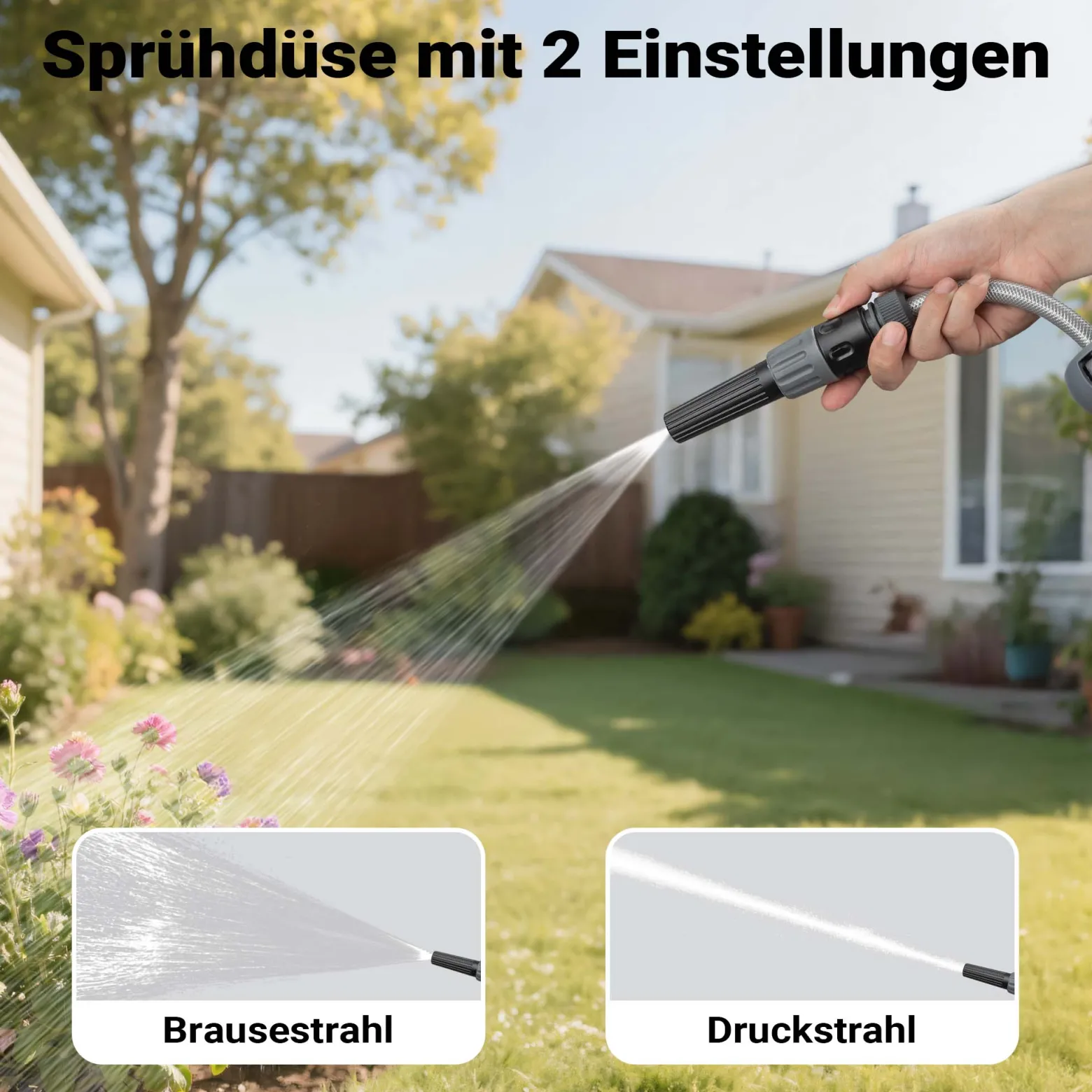 XPOtool Schlauchtrommel, Wand Schlauchbox mit Aufroll-Automatik und 20m Wasserschlauch, Gartenbewässerung