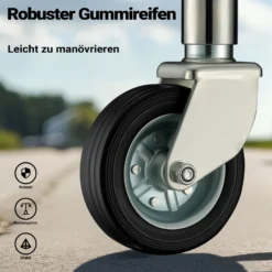 XPOtool Schwerlast Stützrad bis 540 kg, Anhängerstütze mit bis zu 260 mm Hubhöhe, Stützlast Bugrad mit Halterung für PKW und Anhänger mit Kurbel
