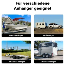 XPOtool Schwerlast Stützrad bis 540 kg, Anhängerstütze mit bis zu 260 mm Hubhöhe, Stützlast Bugrad mit Halterung für PKW und Anhänger mit Kurbel