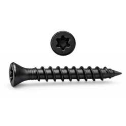 XPOtool Set 50x Edelstahl Clips 6 mm, schwarz, 60x Sechsrund Schrauben 3,5x20 mm T15 zur Montage von Terrassendiele mit 6 mm Nut