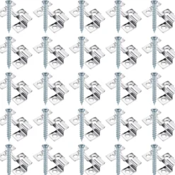 XPOtool Set 50x Edelstahl Clips 7 mm, 60x Sechsrund Schrauben 3,5x20 mm T15 zur Montage von Terrassendiele mit 7 mm Nut