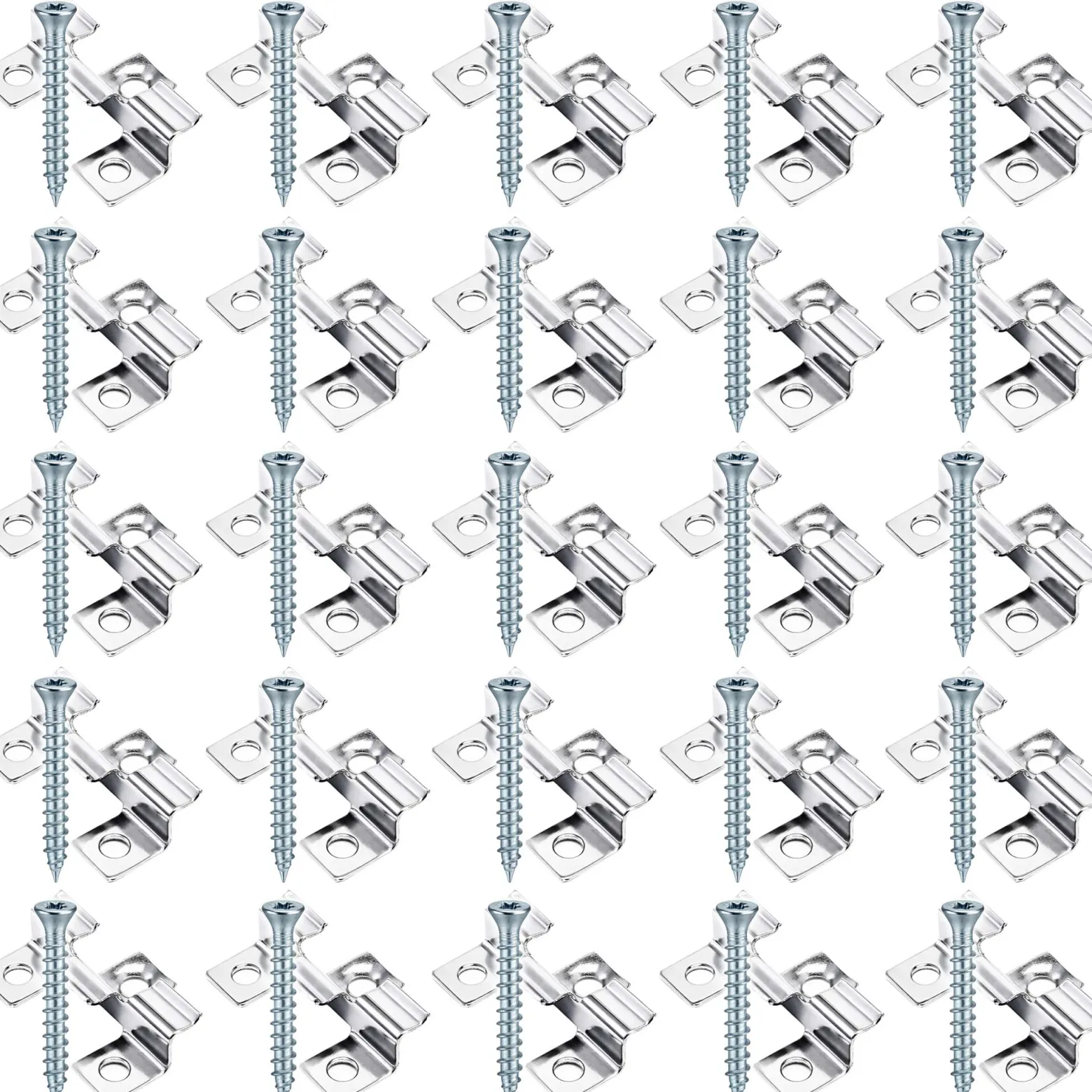 XPOtool Set 50x Edelstahl Clips 6 mm, 60x Sechsrund Schrauben 3,5x20 mm T15 zur Montage von Terrassendiele mit 6 mm Nut