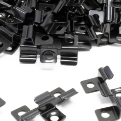 XPOtool Set 50x Edelstahl Clips 8 mm, schwarz, 60x Sechsrund Schrauben 3,5x20 mm T15 zur Montage von Terrassendiele mit 8 mm Nut