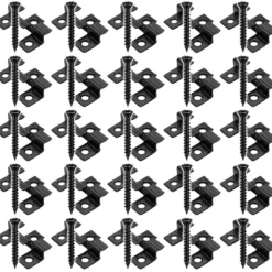 XPOtool Set 50x Edelstahl Clips 7 mm, schwarz, 60x Sechsrund Schrauben 3,5x20 mm T15 zur Montage von Terrassendiele mit 7 mm Nut