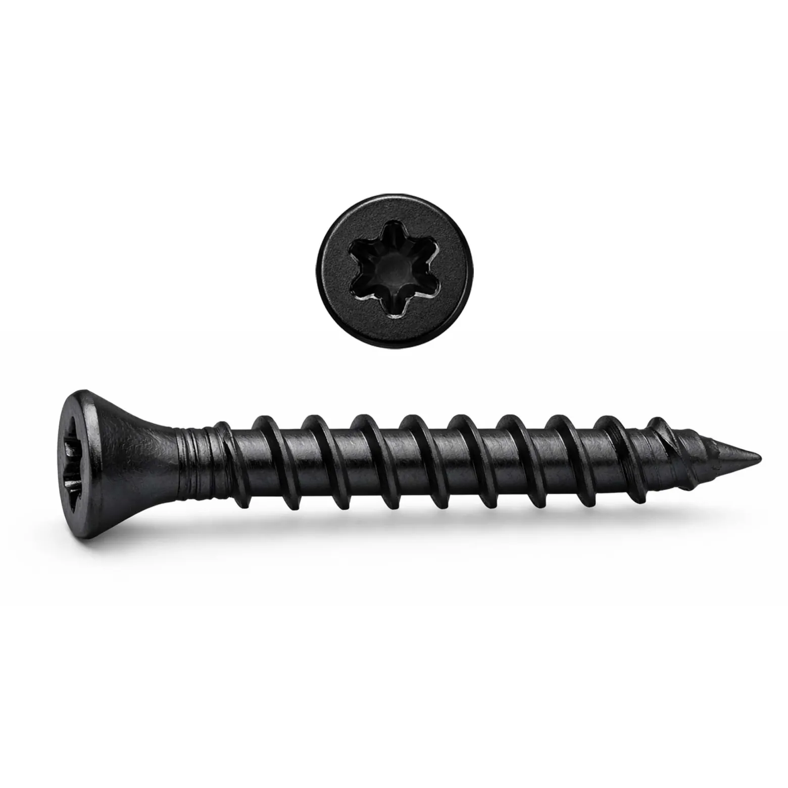 XPOtool Set 50x Edelstahl Clips 7 mm, schwarz, 60x Sechsrund Schrauben 3,5x20 mm T15 zur Montage von Terrassendiele mit 7 mm Nut