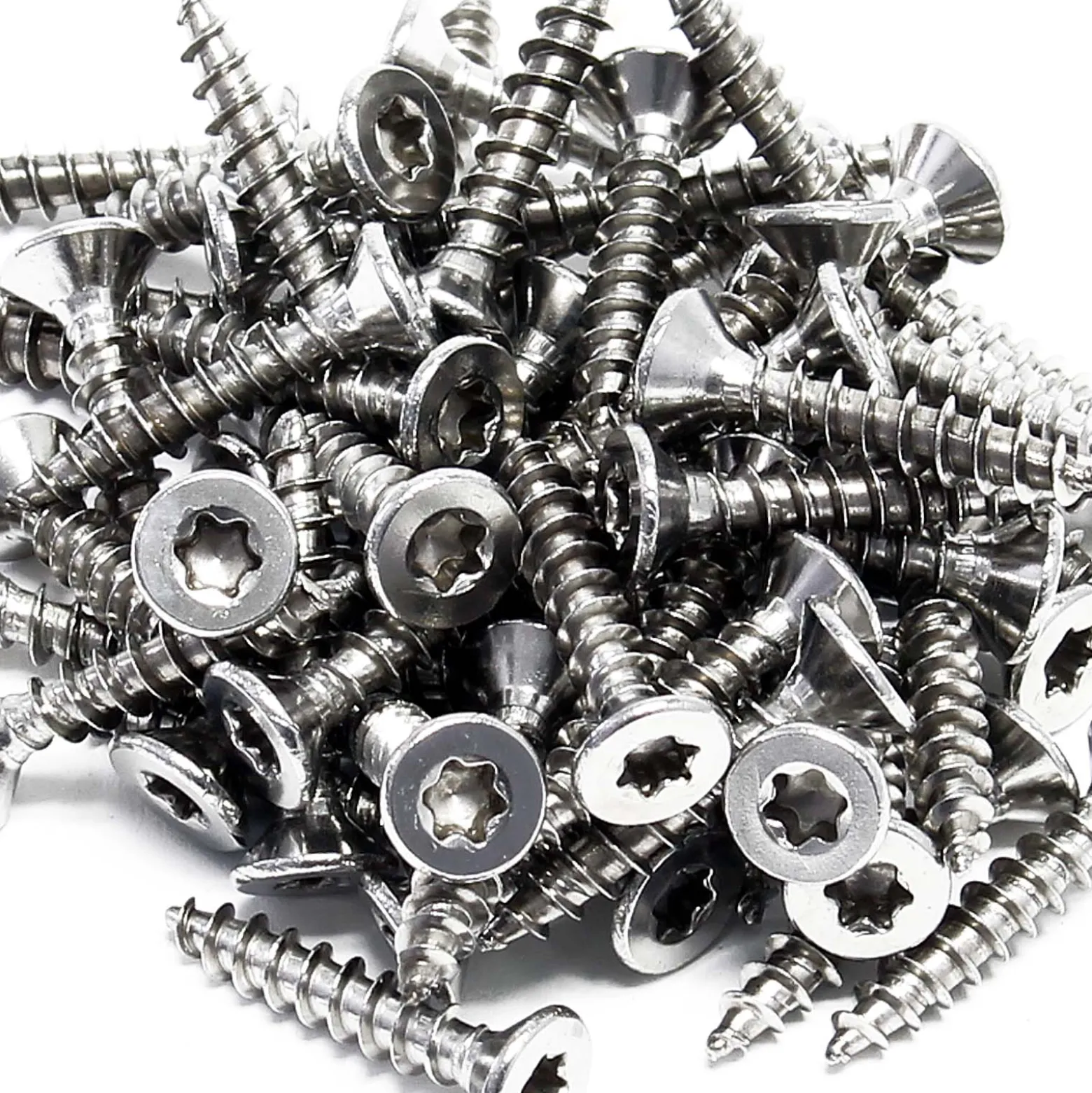 XPOtool Set 50x Edelstahl Clips 8 mm, 60x Sechsrund Schrauben 3,5x20 mm T15 zur Montage von Terrassendiele mit 8 mm Nut
