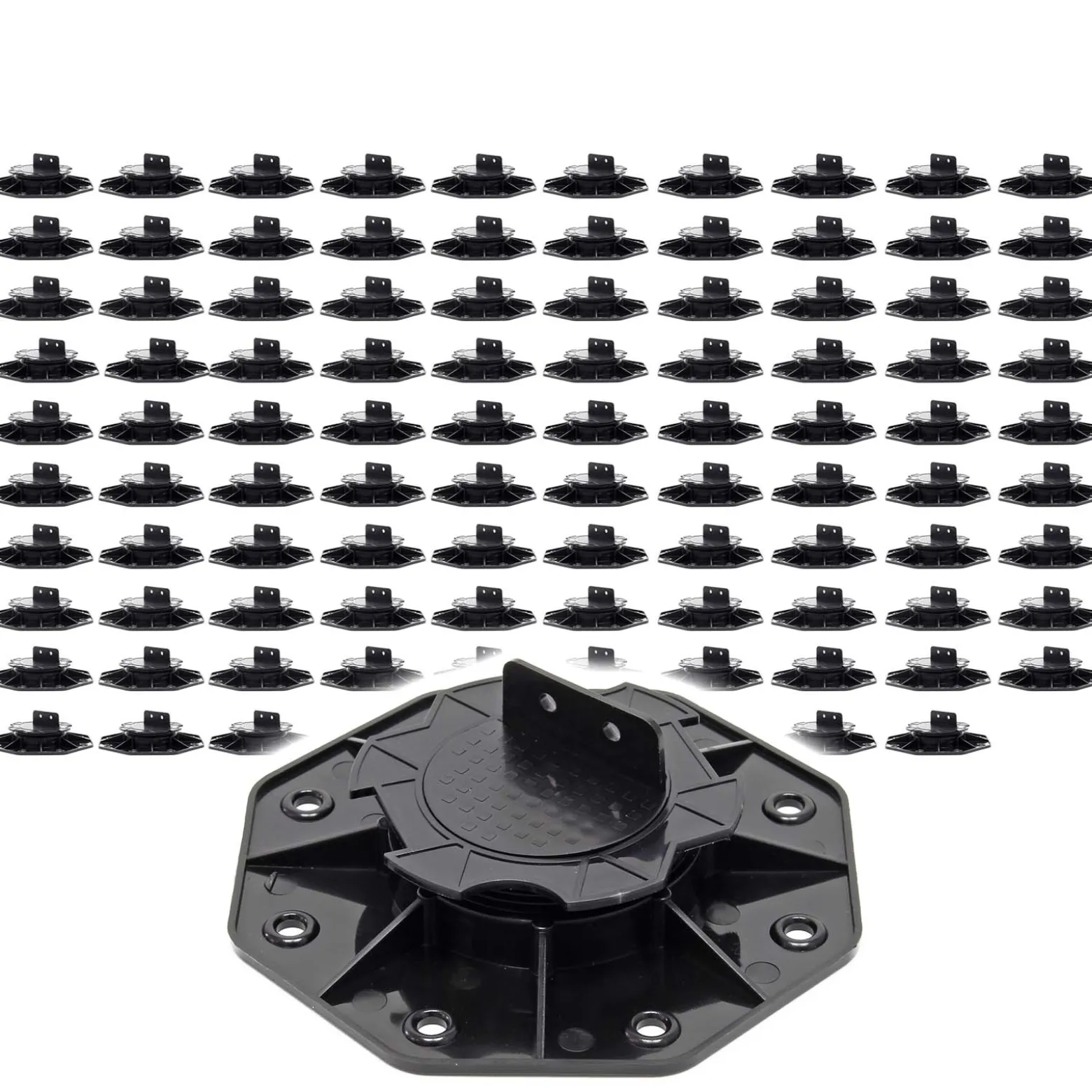 XPOtool Set 100x Stelzlager für Terrassen, 2700kg, 18-28mm, höhenverstellbare Stellfüße für Terrassendielen, Platten und Planken