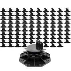 XPOtool Set 100x Stelzlager für Terrassen, 2700kg, 33-64mm, höhenverstellbare Stellfüße für Terrassendielen, Platten und Planken