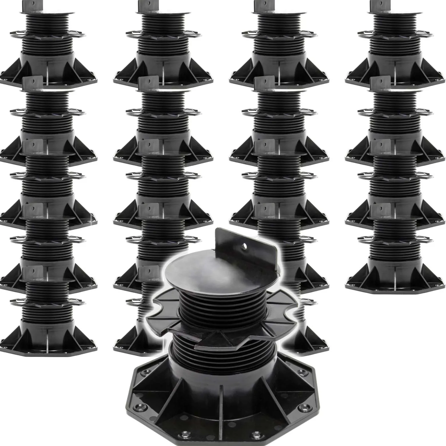 XPOtool Set 20x Stelzlager für Terrassen, 2700kg, 60-138mm, höhenverstellbare Stellfüße für Terrassendielen, Platten und Planken