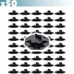 XPOtool Set 50x Stelzlager für Terrassen, 2700kg, 18-28mm, höhenverstellbare Stellfüße für Terrassendielen, Platten und Planken