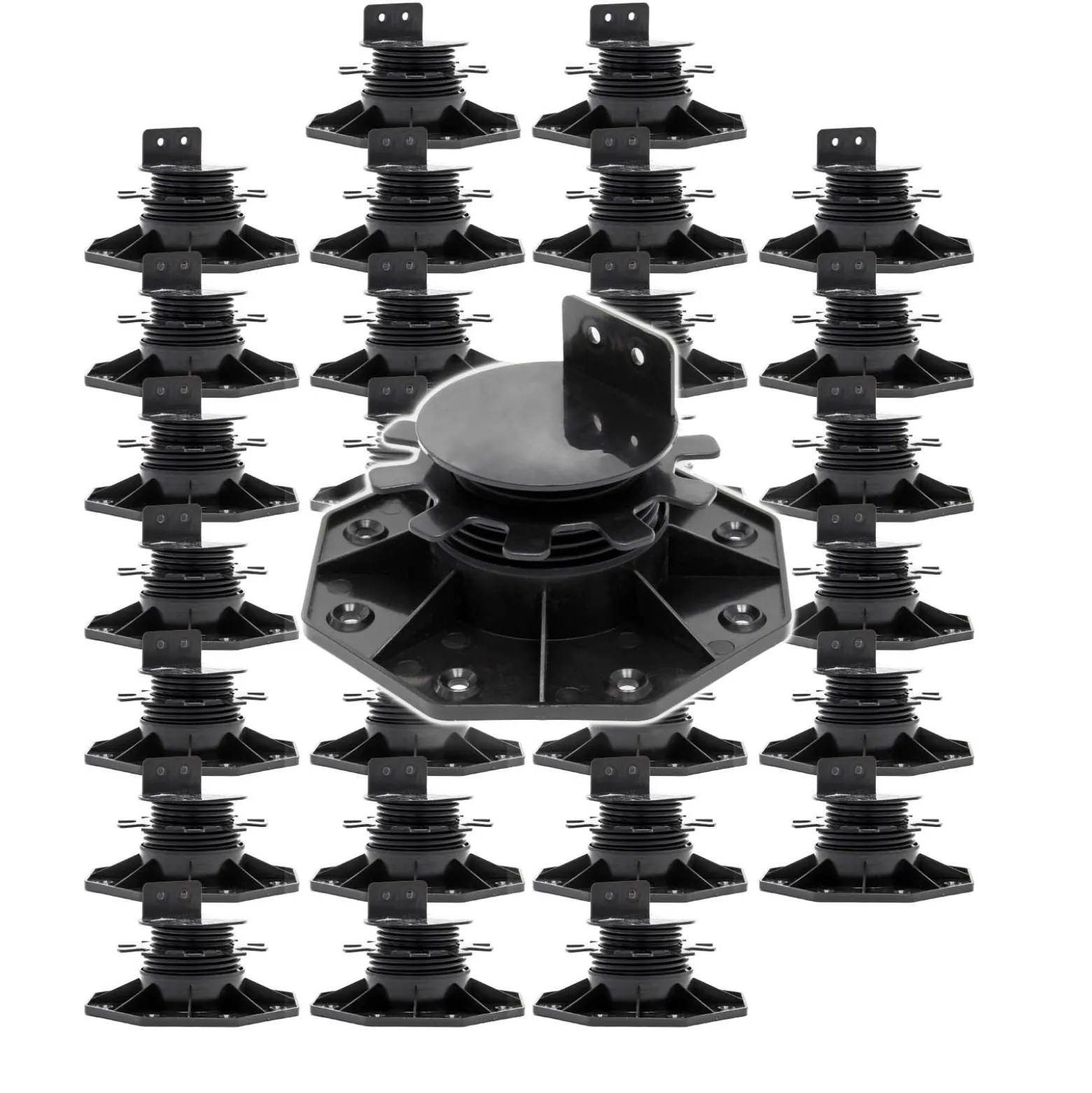 XPOtool Set 30x Stelzlager für Terrassen, 2700kg, 33-64mm, höhenverstellbare Stellfüße für Terrassendielen, Platten und Planken