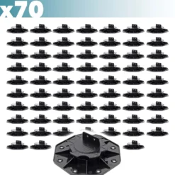 XPOtool Set 70x Stelzlager für Terrassen, 2700kg, 18-28mm, höhenverstellbare Stellfüße für Terrassendielen, Platten und Planken