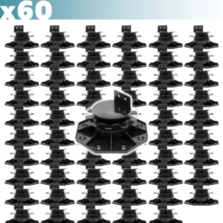 XPOtool Set 60x Stelzlager für Terrassen, 2700kg, 33-64mm, höhenverstellbare Stellfüße für Terrassendielen, Platten und Planken