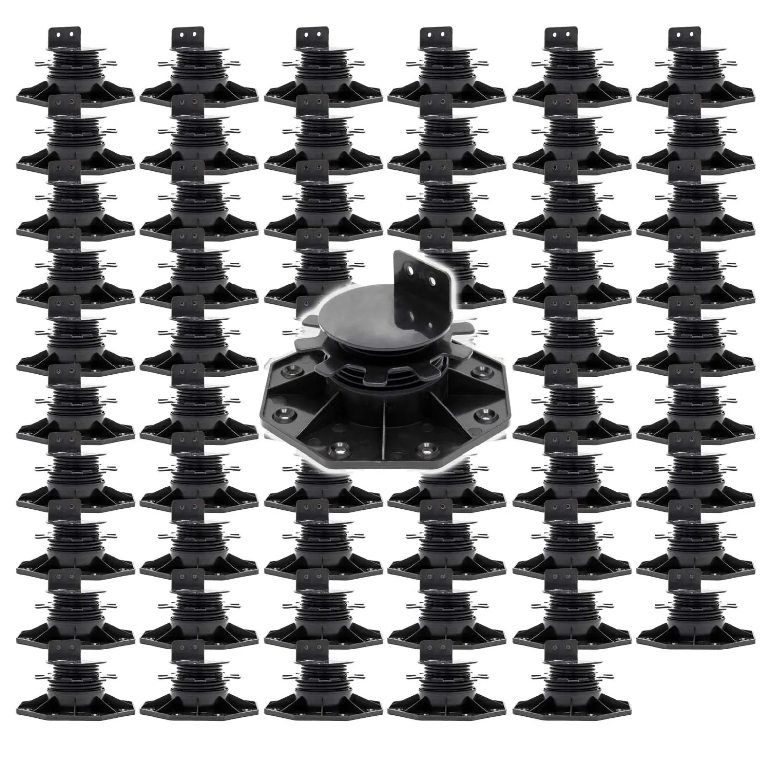 XPOtool Set 60x Stelzlager für Terrassen, 2700kg, 33-64mm, höhenverstellbare Stellfüße für Terrassendielen, Platten und Planken