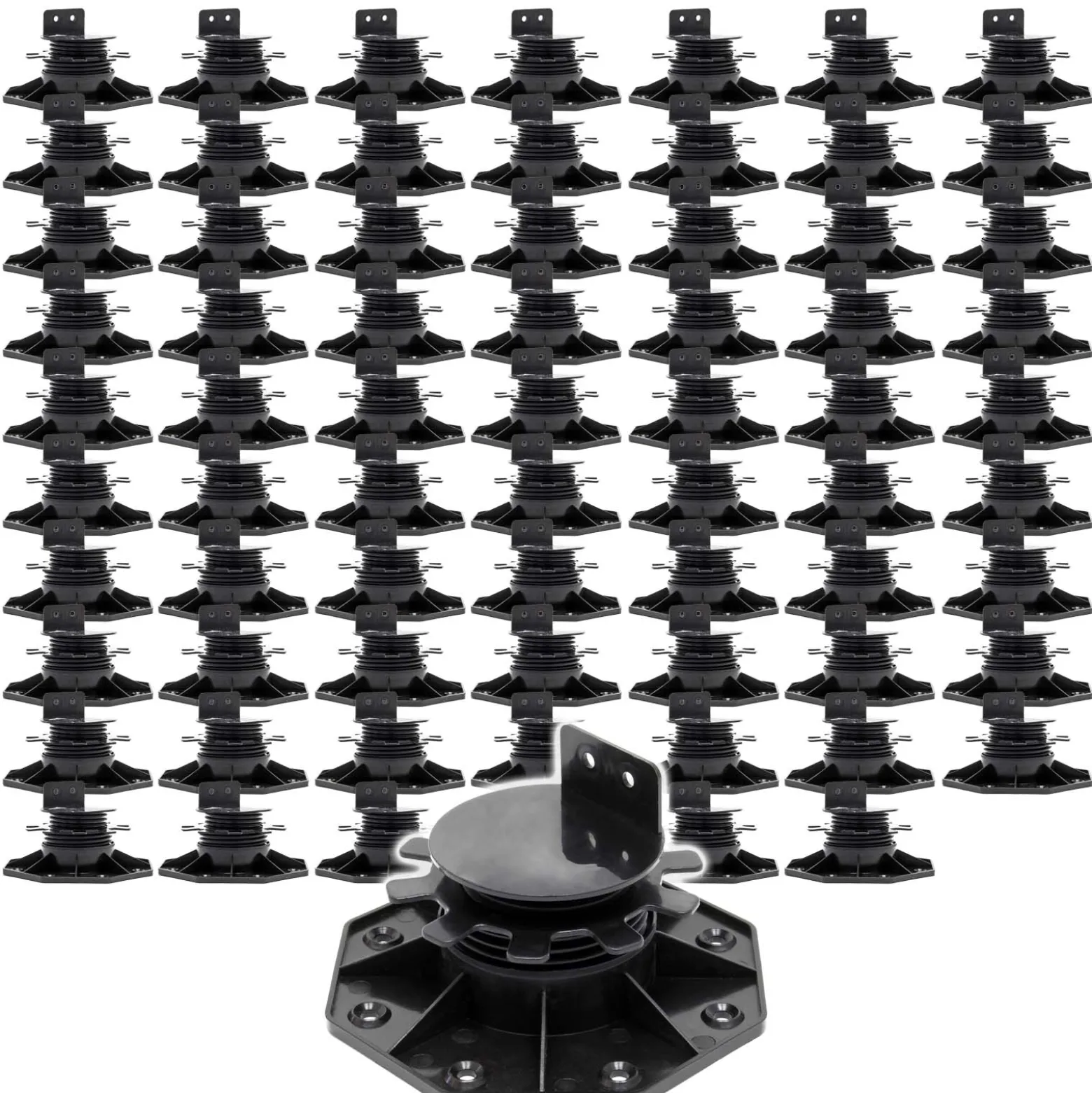 XPOtool Set 70x Stelzlager für Terrassen, 2700kg, 33-64mm, höhenverstellbare Stellfüße für Terrassendielen, Platten und Planken
