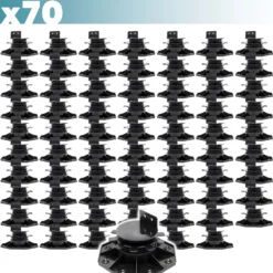 XPOtool Set 70x Stelzlager für Terrassen, 2700kg, 33-64mm, höhenverstellbare Stellfüße für Terrassendielen, Platten und Planken