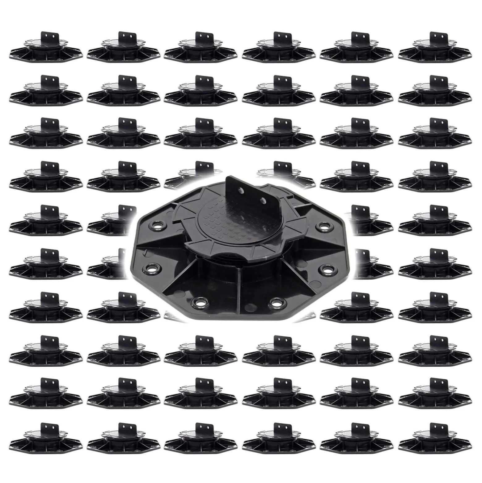 XPOtool Set 60x Stelzlager für Terrassen, 2700kg, 18-28mm, höhenverstellbare Stellfüße für Terrassendielen, Platten und Planken