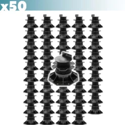 XPOtool Set 50x Stelzlager für Terrassen, 2700kg, 60-138mm, höhenverstellbare Stellfüße für Terrassendielen, Platten und Planken
