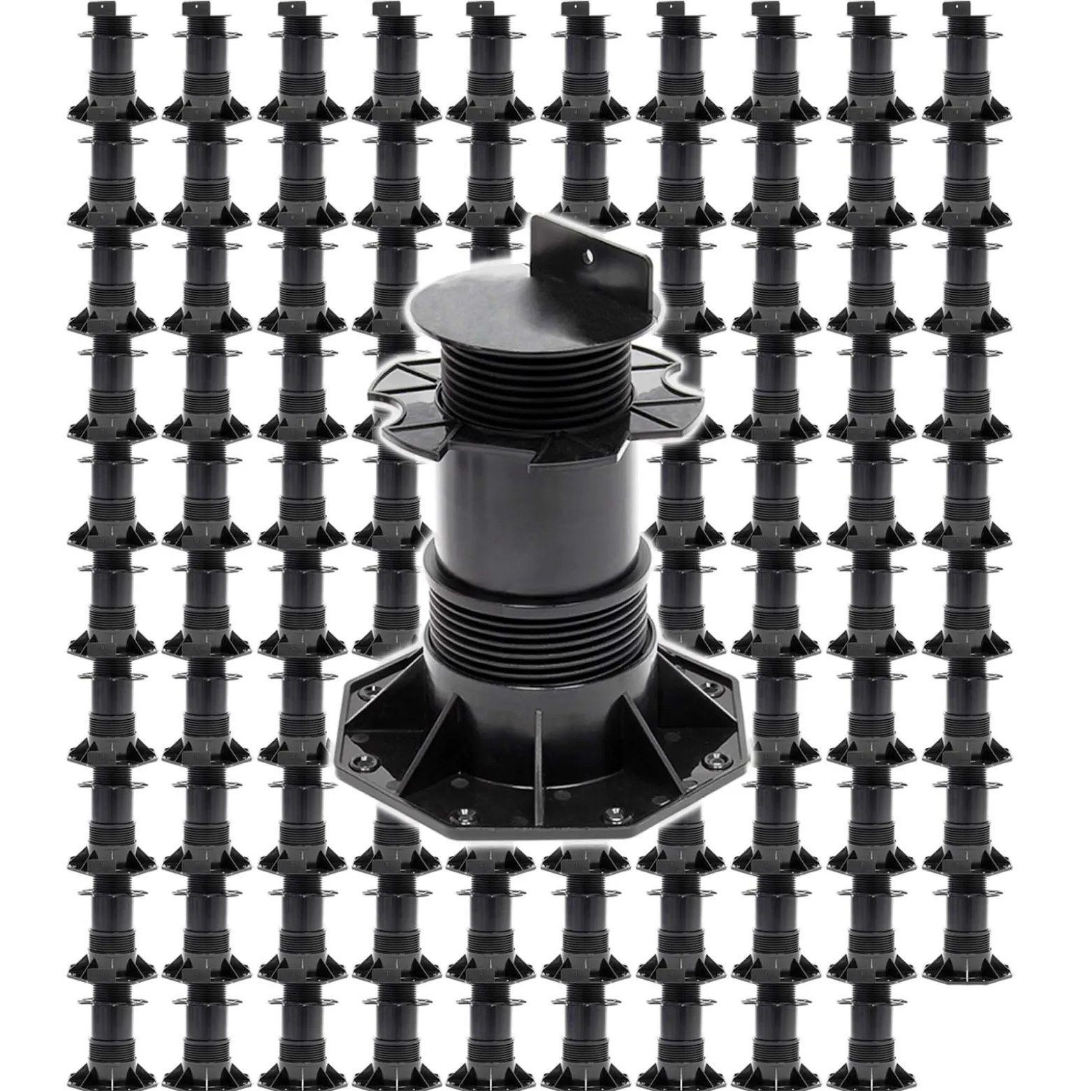 XPOtool Set 100x Stelzlager für Terrassen, 2700kg, 137-215mm, höhenverstellbare Stellfüße für Terrassendielen, Platten und Planken