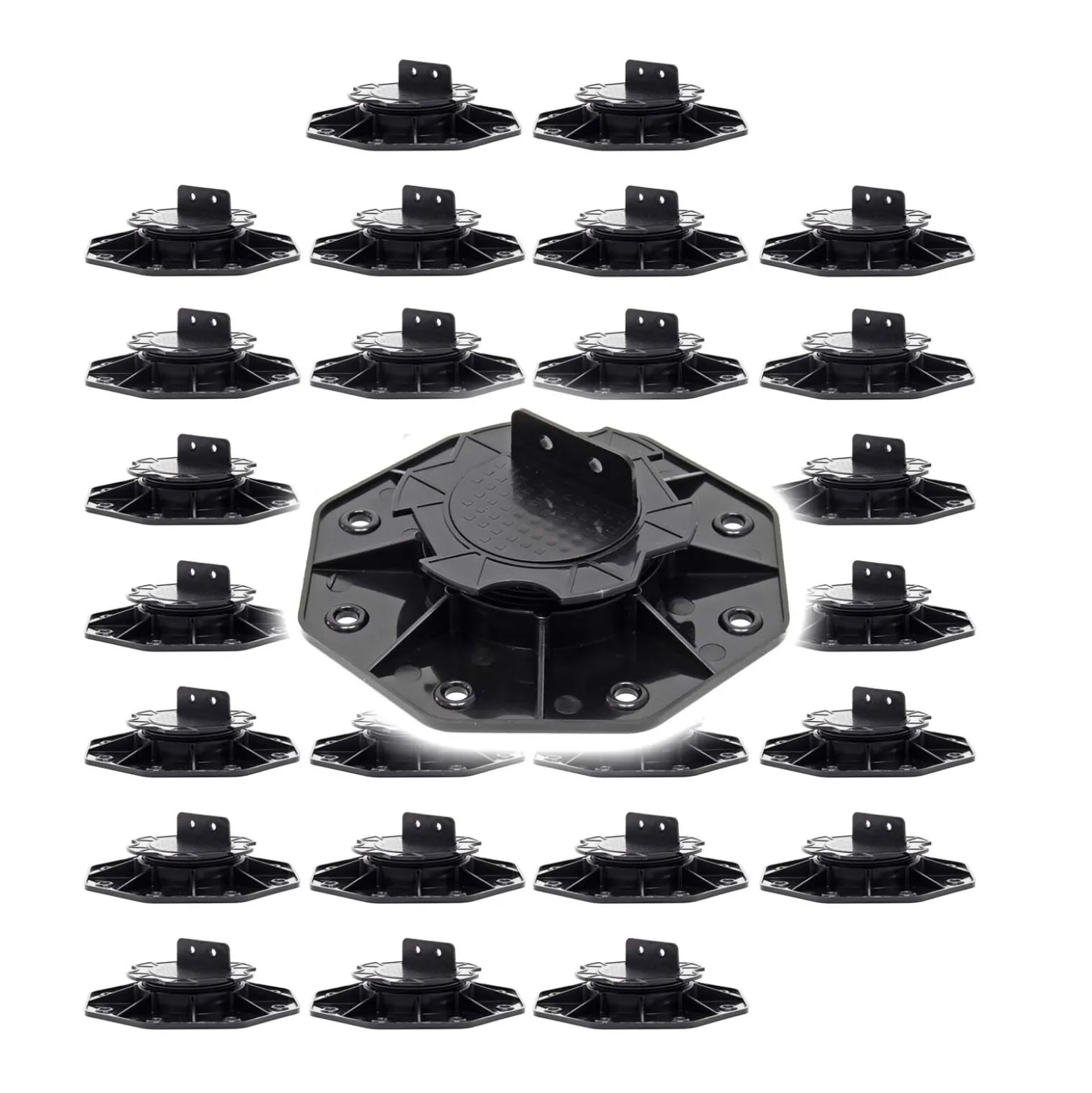 XPOtool Set 30x Stelzlager für Terrassen, 2700kg, 18-28mm, höhenverstellbare Stellfüße für Terrassendielen, Platten und Planken