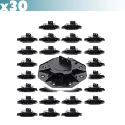 XPOtool Set 30x Stelzlager für Terrassen, 2700kg, 18-28mm, höhenverstellbare Stellfüße für Terrassendielen, Platten und Planken