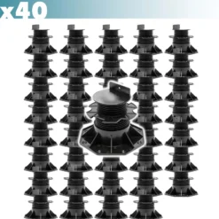 XPOtool Set 40x Stelzlager für Terrassen, 2700kg, 60-138mm, höhenverstellbare Stellfüße für Terrassendielen, Platten und Planken